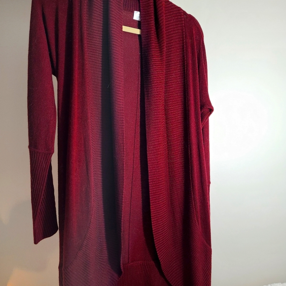 RD Style burgundy, knee length sweater- size S